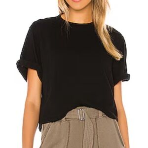 ANINE BING Lili Tee in Tonal Black T-Shirt Spell Out Size S